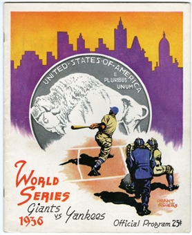 1936 Giants vs Yankees World Series Program
